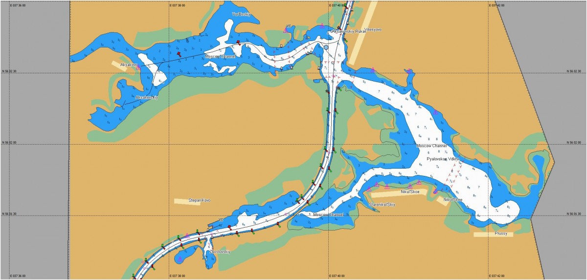 Бердянское водохранилище Карта глубин рельеф дна.